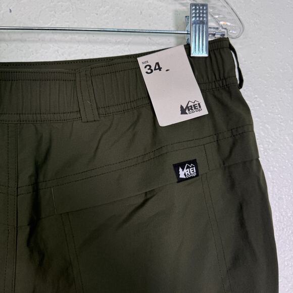 REI Sahara Cargo Shorts Mens 34 Hiking UPF 50 Lightweight Outdoor Green NEW - Picture 6 of 8